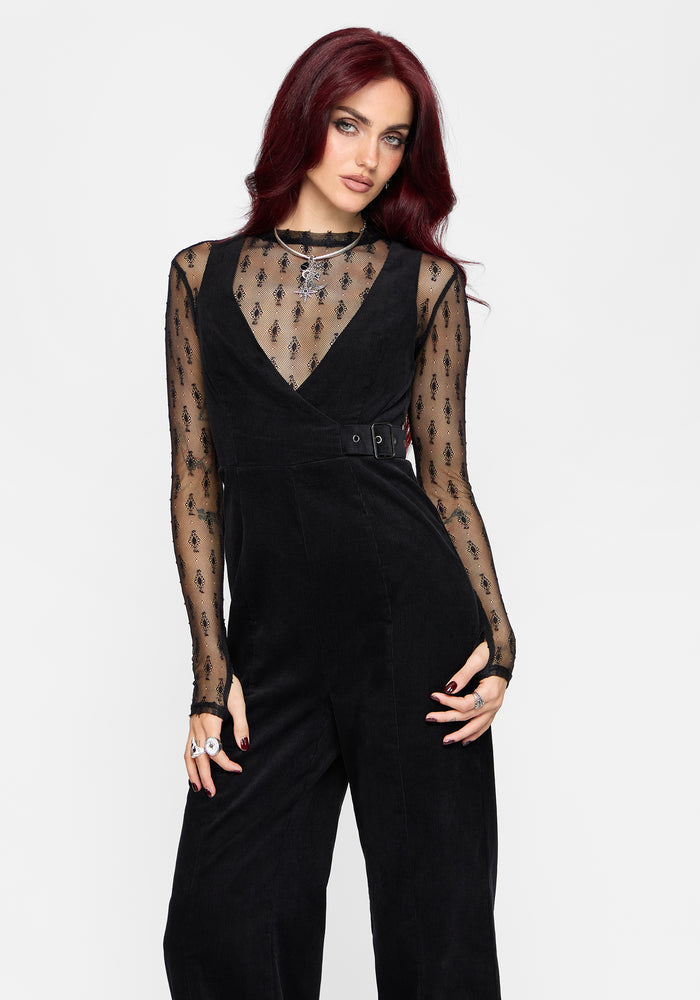 Rasque Buckle Fixed Wrap Wide Leg Jumpsuit