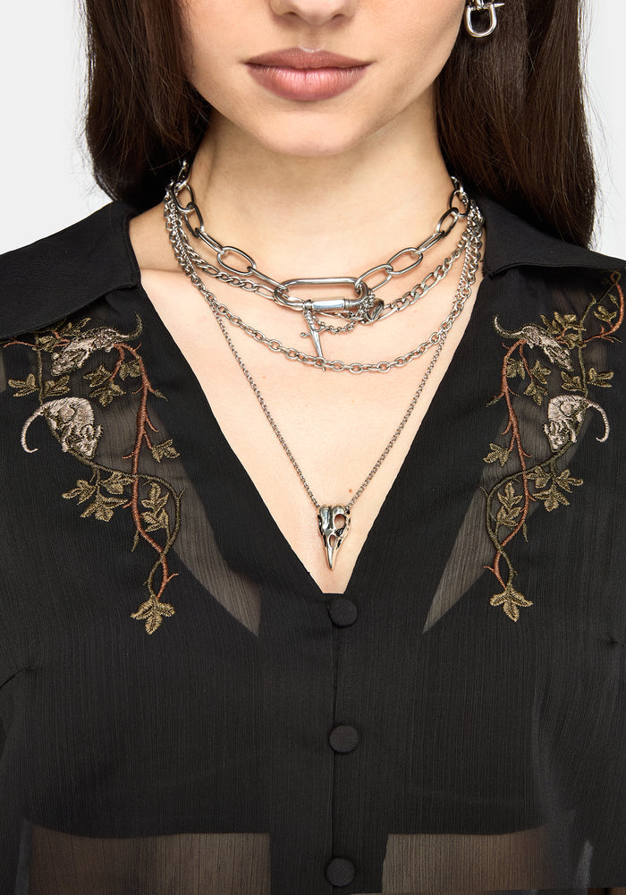Rasque Embroidered Chiffon Shirt