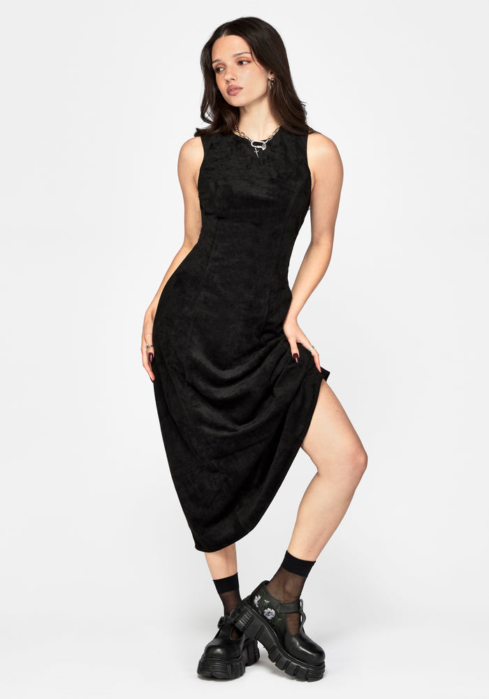 Rasque Suedette Embroidered Strap Midaxi Dress
