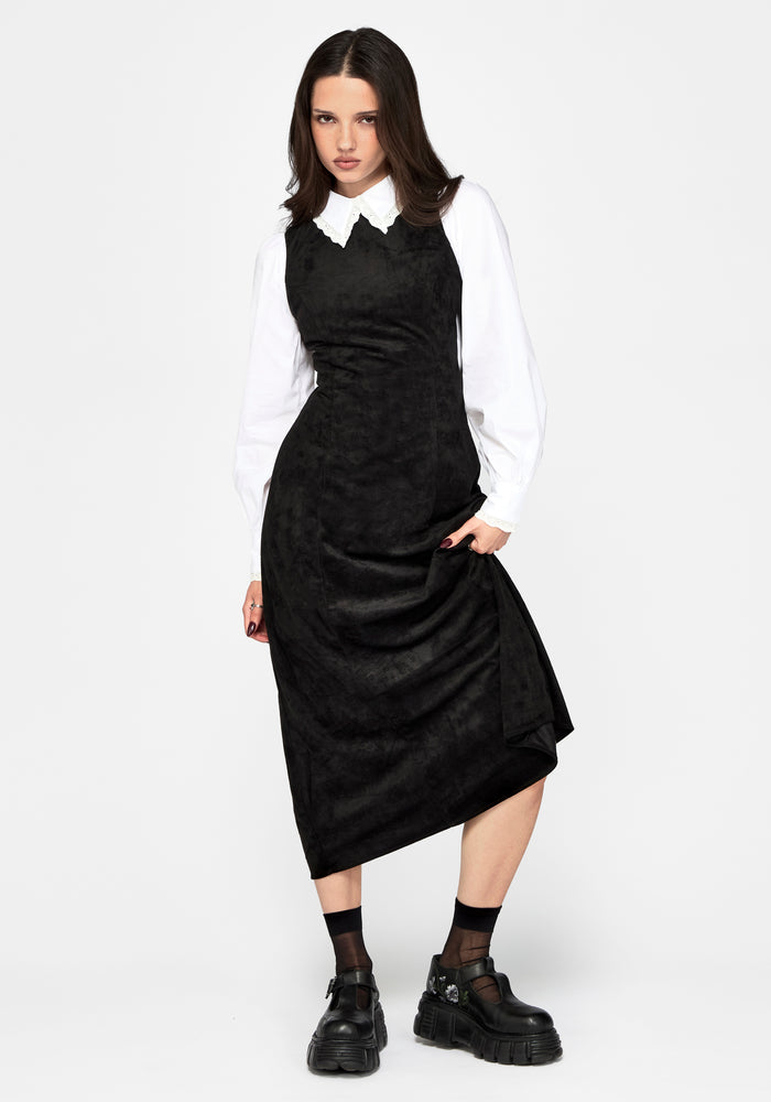 Rasque Suedette Embroidered Strap Midaxi Dress