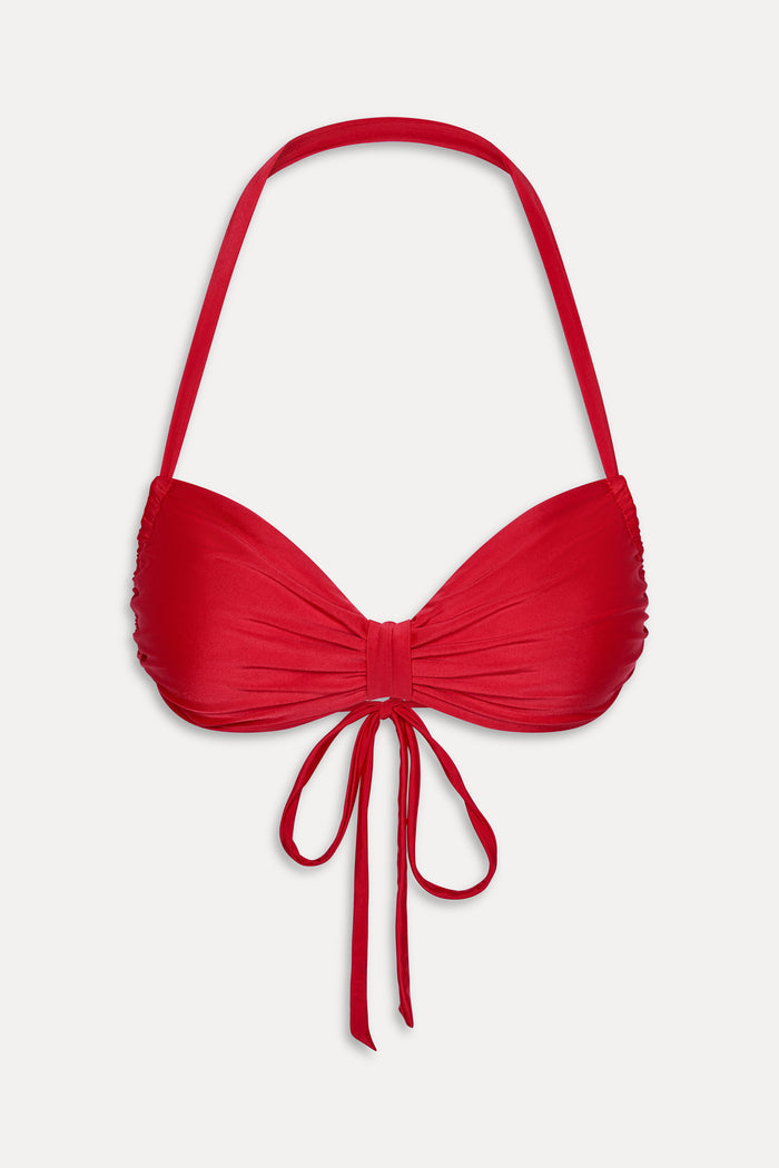 Reece Satin Halter Bikini Top - Lovebird