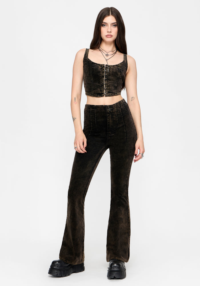 Reign Brushed Denim Flare Jean