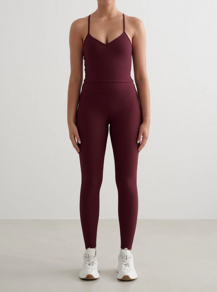 Ribbed Performance Bralette in Cherry