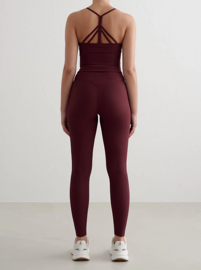 Ribbed Performance Bralette in Cherry