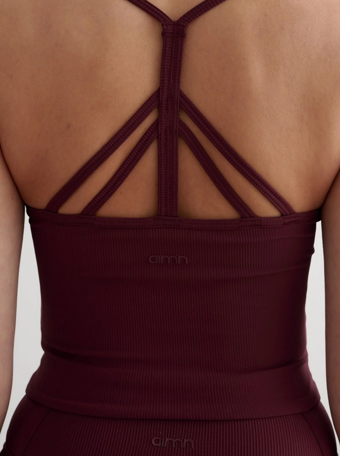 Ribbed Performance Bralette in Cherry