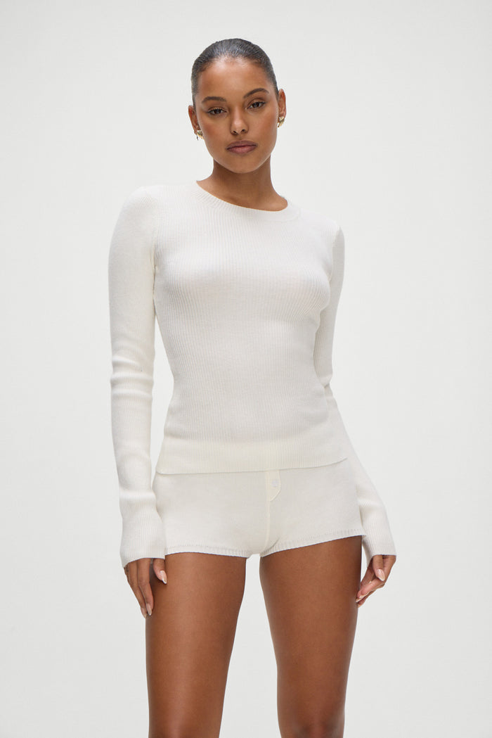 Riley Knit Sweater White