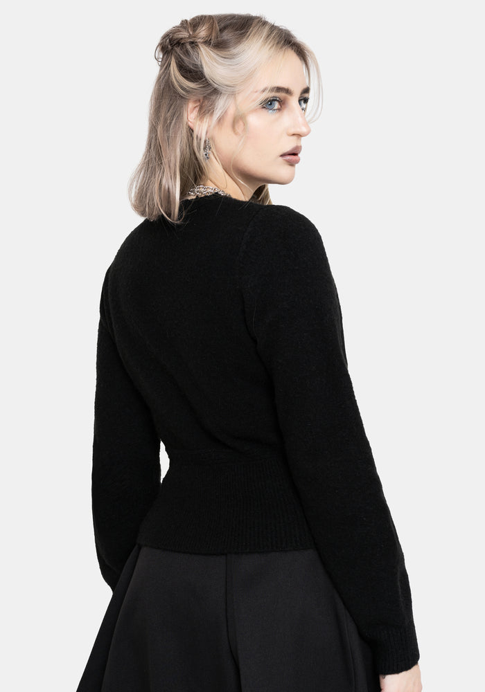 Rime Embroidered V-Neck Fitted Cardigan