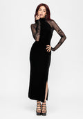 Riven Flock Mesh Mix Gown