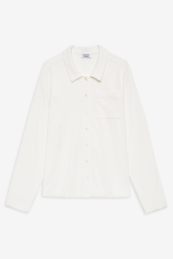 Rory Modal Rib Sleep Shirt in Seashell Cream