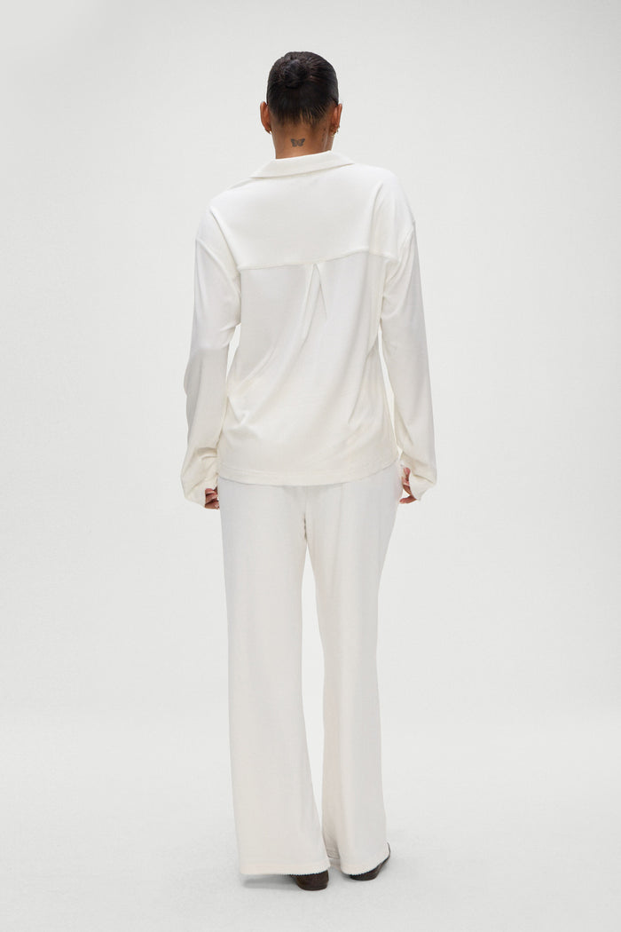 Rory Modal Rib Sleep Pants Seashell Cream