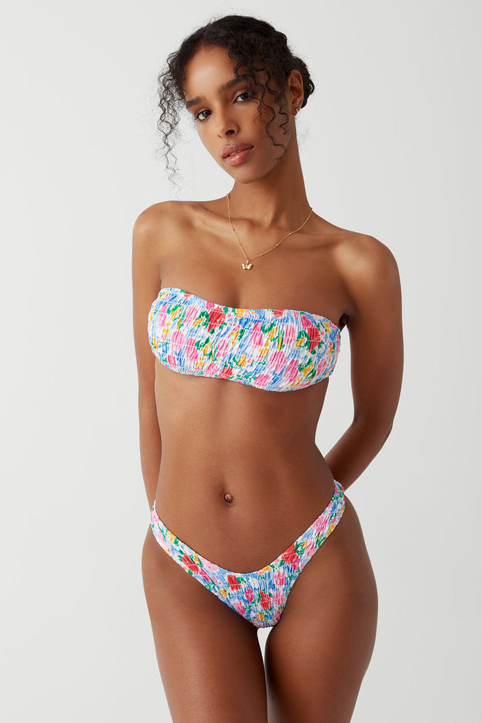 Rosabella Bandeau Bikini Top - Painted Petals