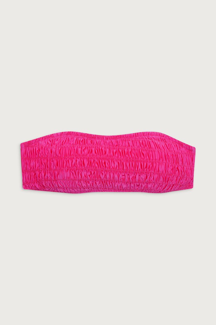 Rosabella bandeau shine bikini top candy pink