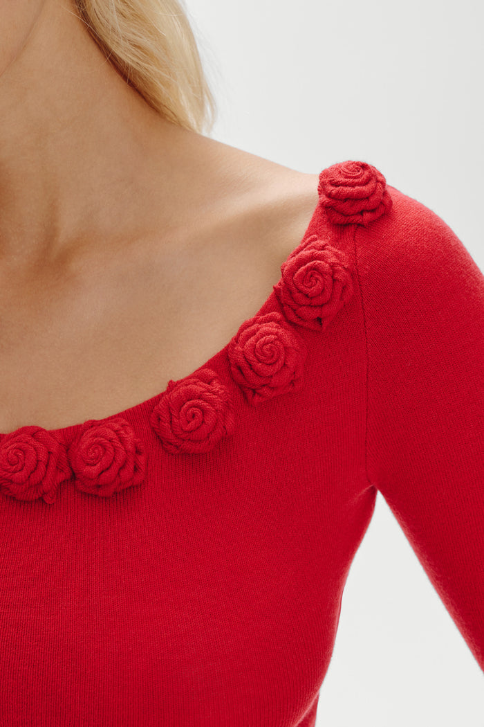 Rose Boat Neck Shirt - Heartstrings