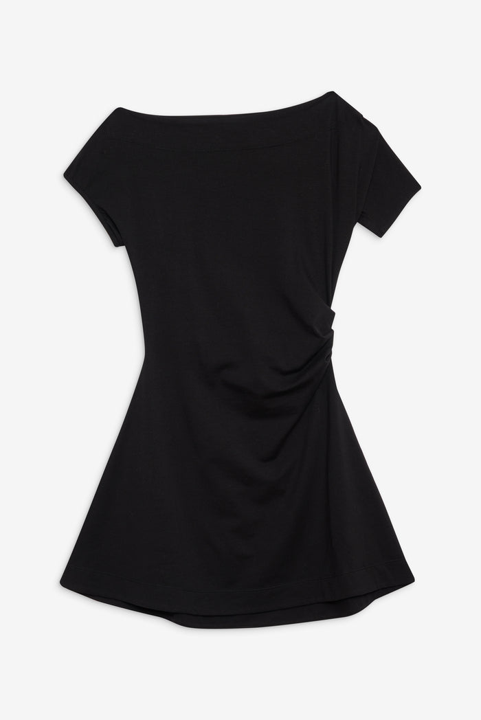 Roslyn Off Shoulder Mini Dress in Black