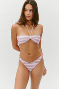 Rumi Reversible Shine Bikini Top - Pink Stripe