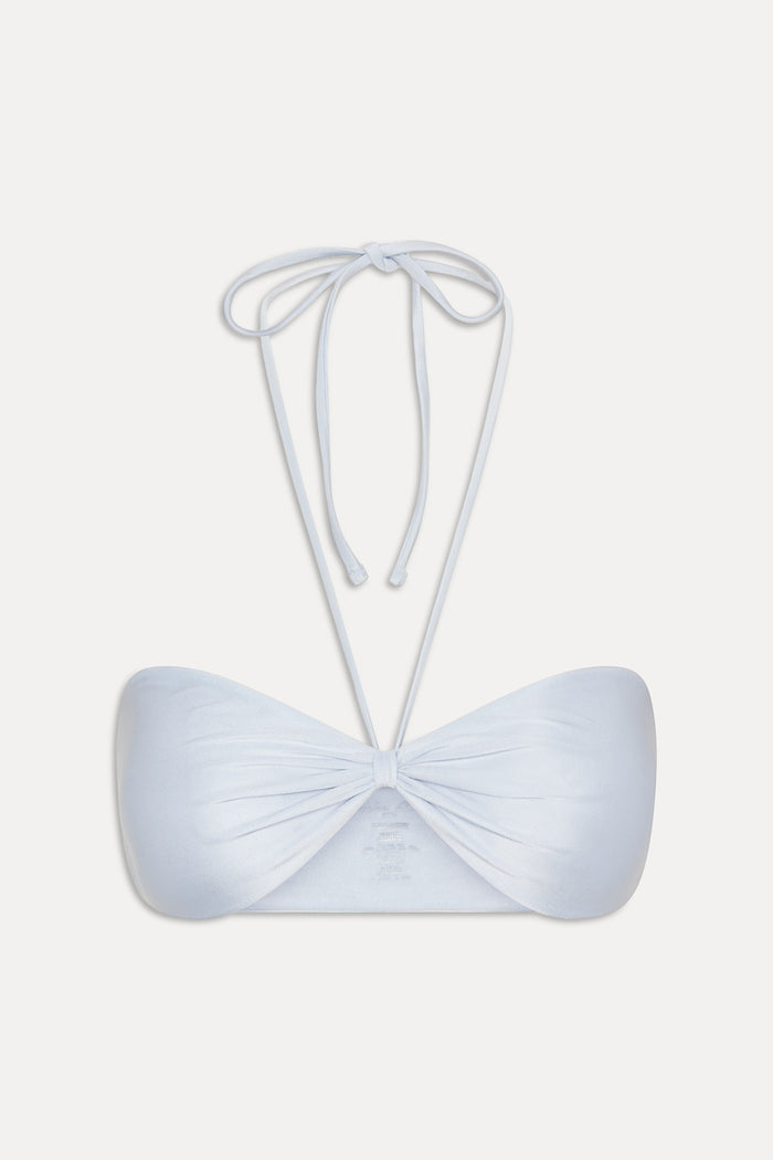 Rumi Bandeau Shine Bikini Top - Frosting