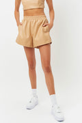 rusty vegan leather earth shorts