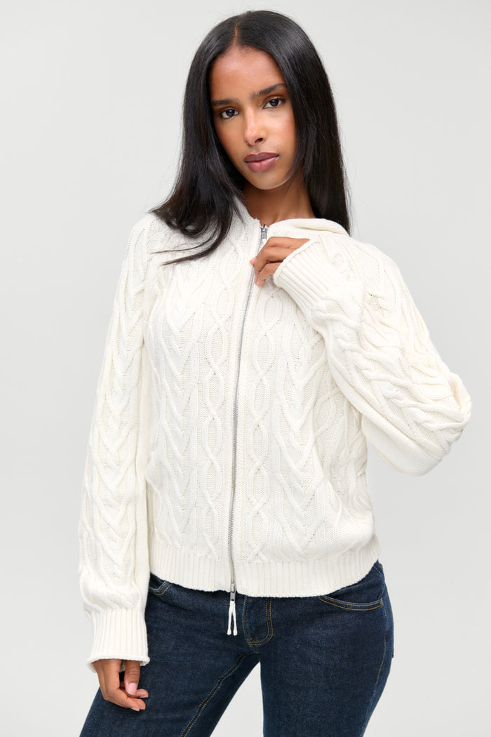 Salem Oversized Cable Knit Hoodie - Cozy in FB