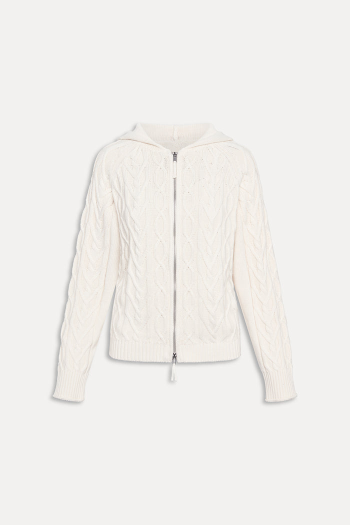 Salem Oversized Cable Knit Hoodie - Cozy in FB