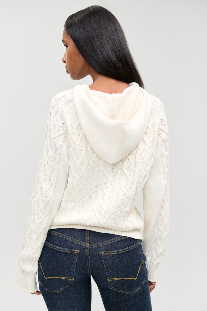 Salem Oversized Cable Knit Hoodie - Cozy in FB