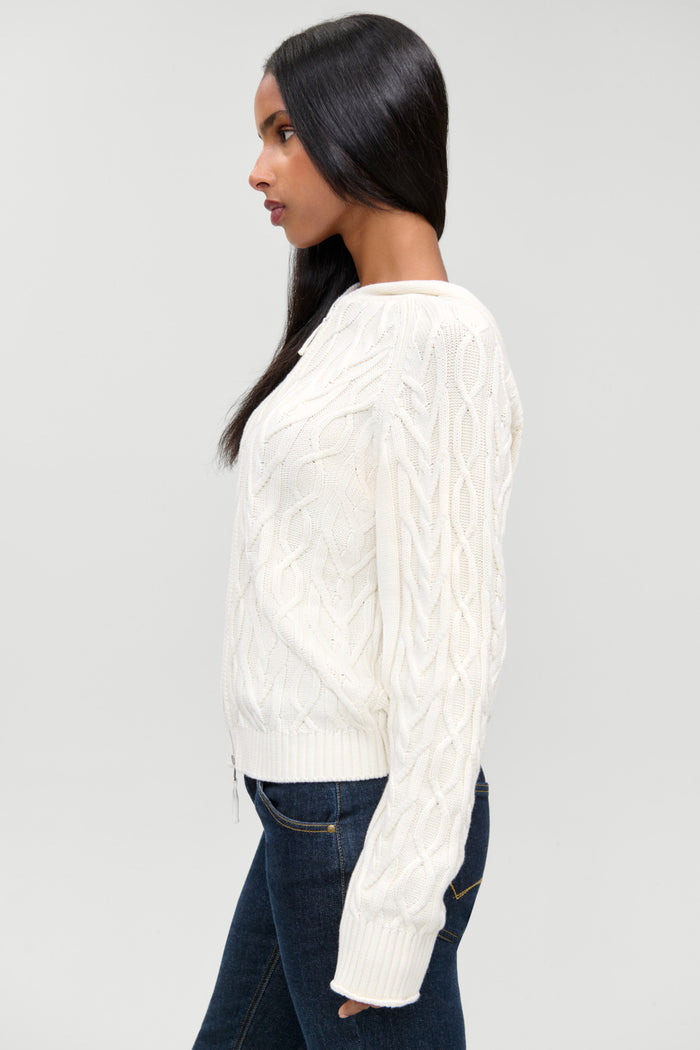 Salem Oversized Cable Knit Hoodie - Cozy in FB