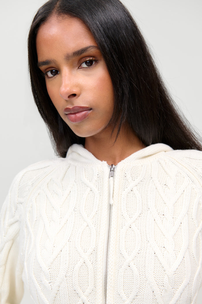 Salem Oversized Cable Knit Hoodie - Cozy in FB