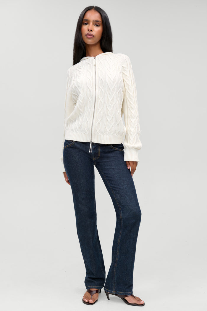 Salem Oversized Cable Knit Hoodie - Cozy in FB