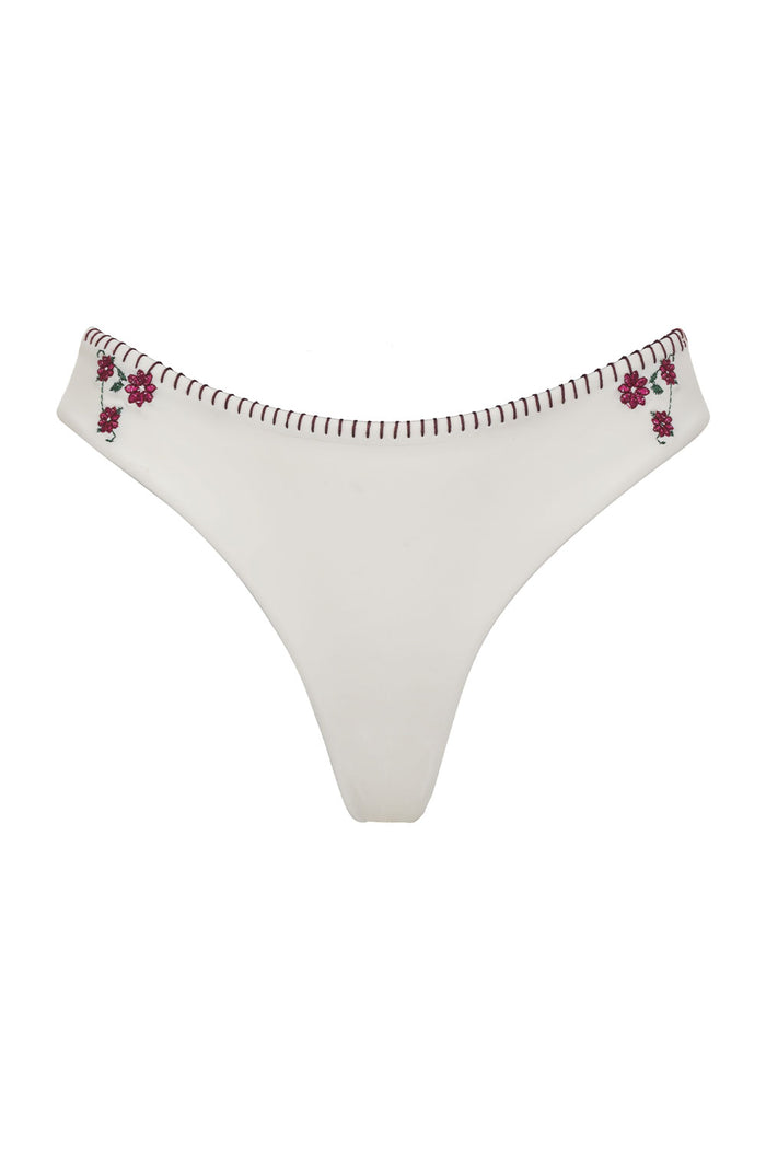 Sawyer Embroidered Cheeky Bikini Bottom Sea Fairy