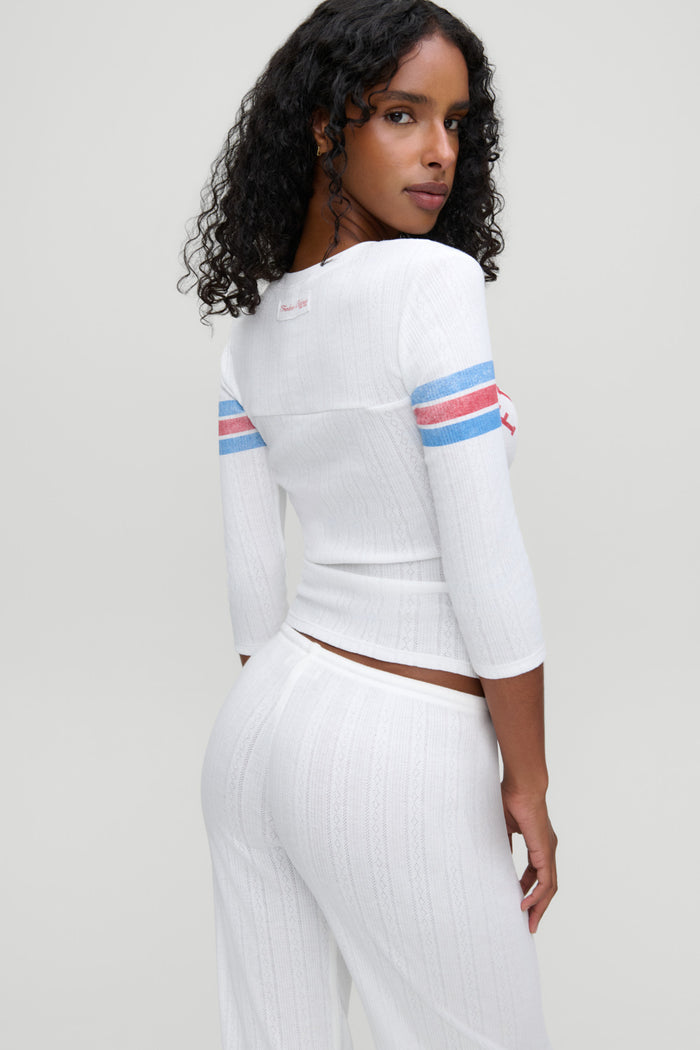 School Girl Pointelle Tee - Book Club