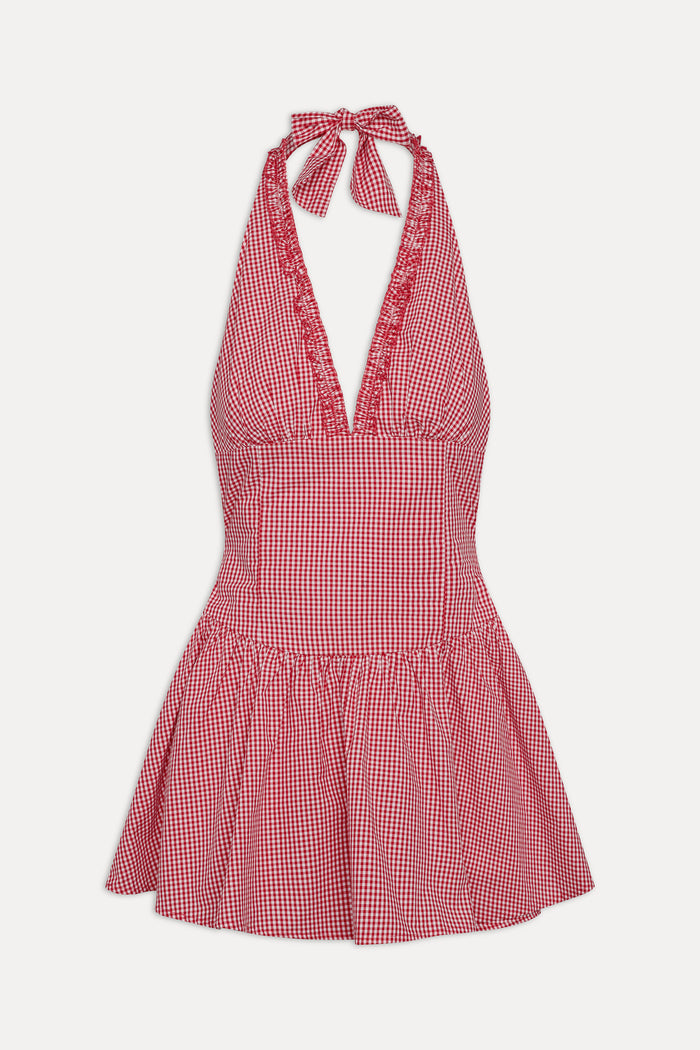 Scout Halter Cotton Mini Dress - Picnic Basket