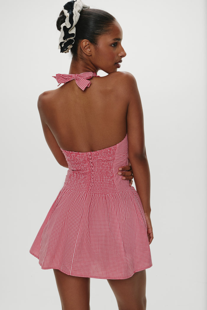 Scout Halter Cotton Mini Dress - Picnic Basket