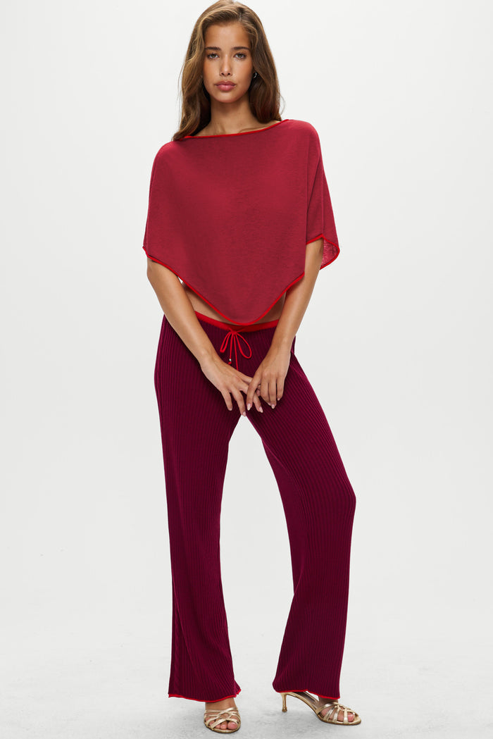 Scout Knit Poncho - Mulberry