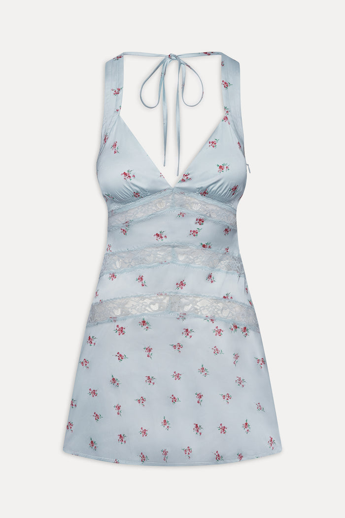 Sedona Satin Lace Mini Dress - Tiny Bouquet