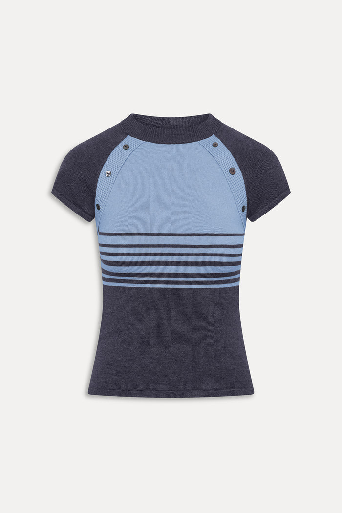 Shore Knit Shirt - Stone Stripe