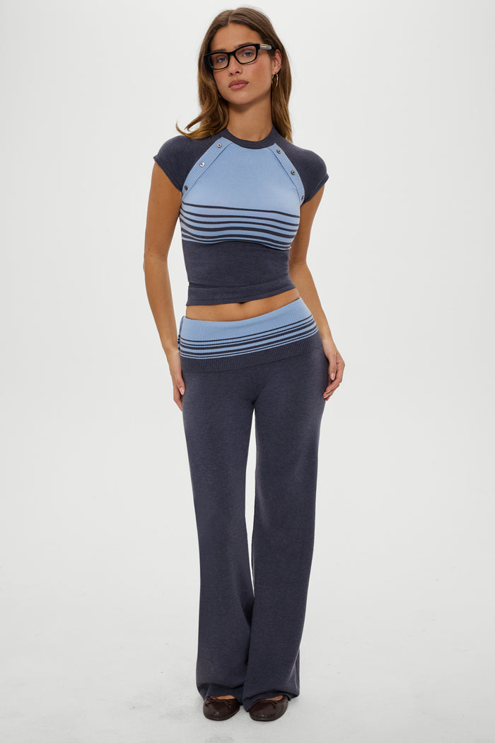 Shore Low Rise Knit Pants - Stone Stripe