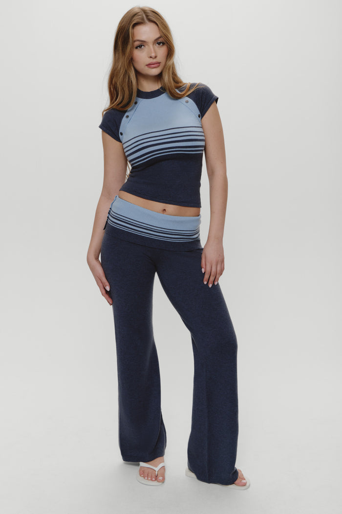 Shore Low Rise Knit Pants - Stone Stripe