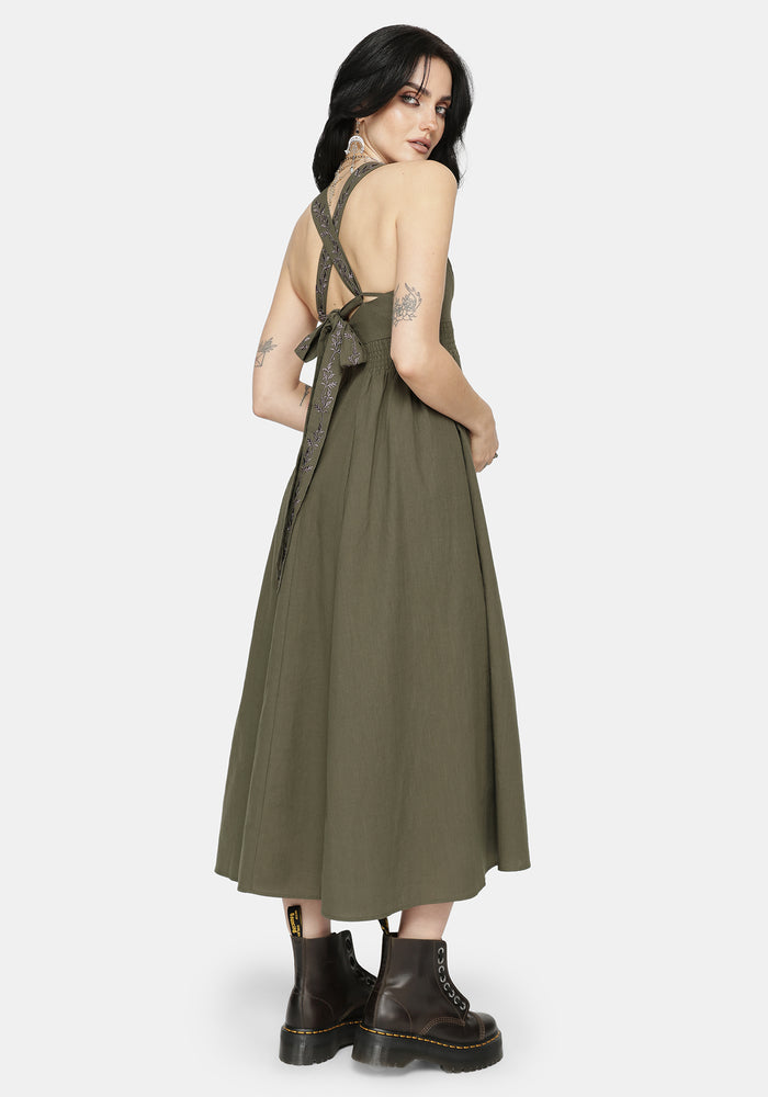 Siora Folklore Embroidered Midi Dress