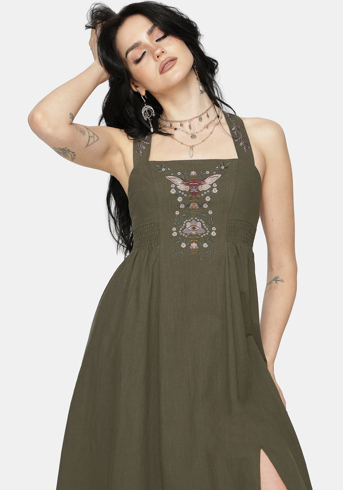 Siora Folklore Embroidered Midi Dress