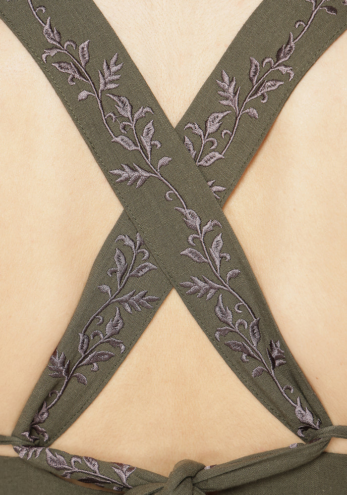 Siora Folklore Embroidered Midi Dress