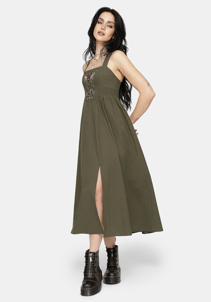 Siora Folklore Embroidered Midi Dress