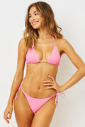 Sky Pink Punch Ribbed Triangle Top