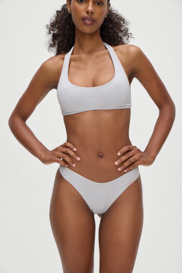 Skyler Halter Bikini Top Heather Grey