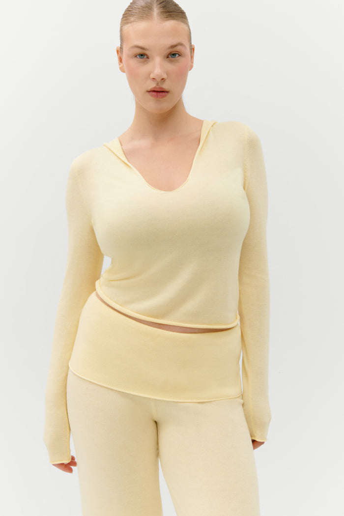 Sloane Knit Hoodie - Buttercream