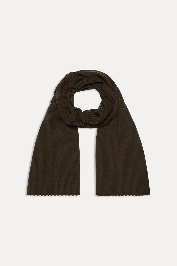 Snug Knit Scarf - Chocolate Brown