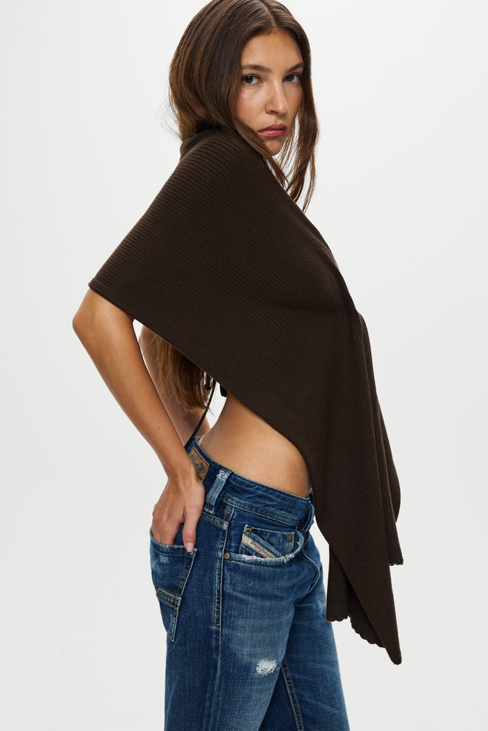 Snug Knit Scarf - Chocolate Brown