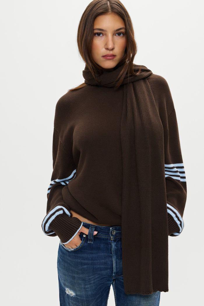 Snug Knit Scarf - Chocolate Brown
