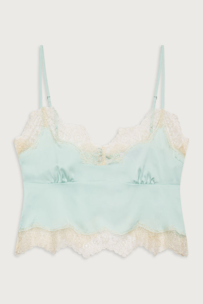 Snuggle satin camisole pistachio