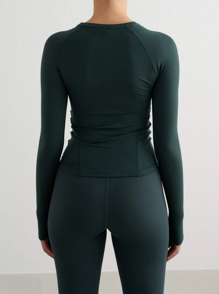 Soft Basic Long Sleeve in Deep Emerald