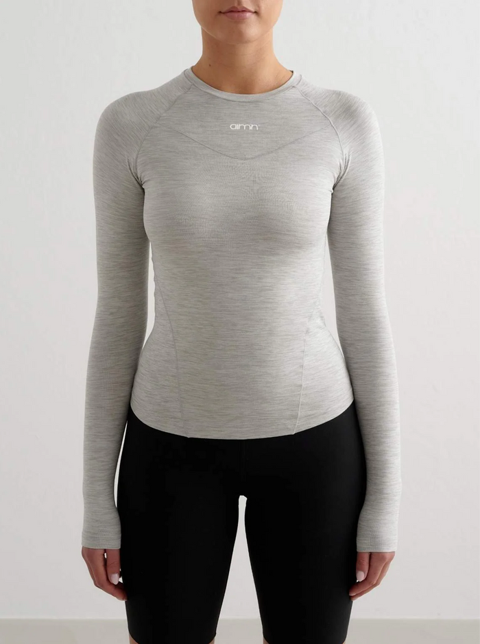 Soft Basic Long Sleeve in Grey Melange