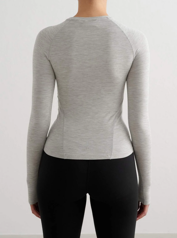 Soft Basic Long Sleeve in Grey Melange